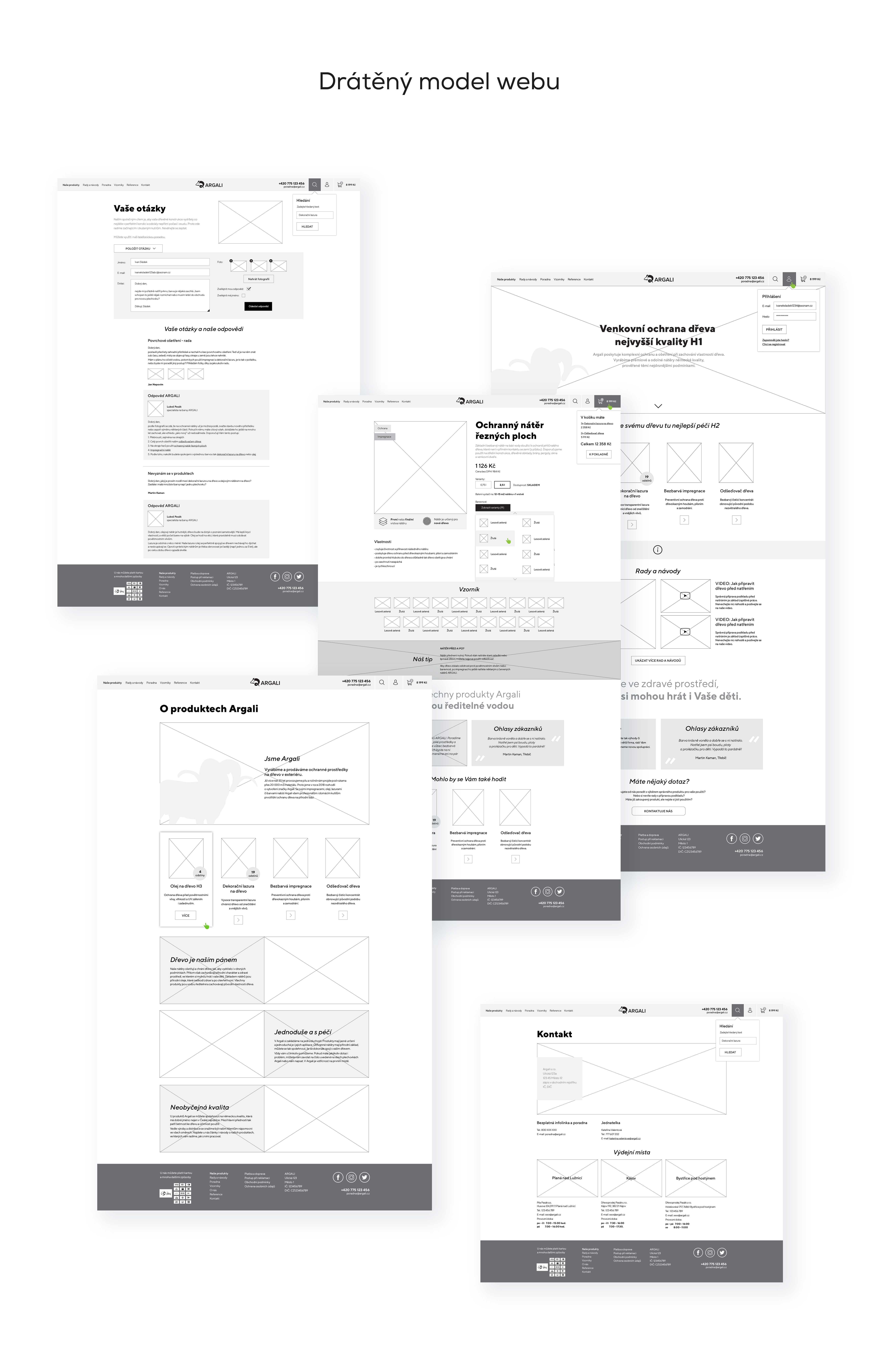Argali - wireframe webu Argali - wireframe webu
